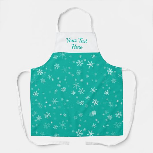 Tablier Vert blanc Snowflake Motif Noël (Recto)