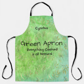 Tablier Vert & Bleu clair avec Feuilles (Recto)