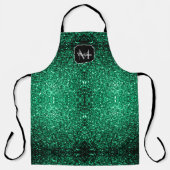 Tablier Vert émeraude faux paillettes scintillent Monogram (Recto)