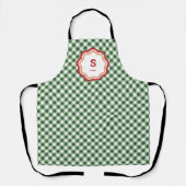 Tablier Vert et Blanc Gingham Noël (Recto)