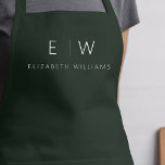 Tablier Vert foncé Élégant Moderne Minimaliste Monogramme<br><div class="desc">Appréciez votre expérience culinaire grâce à notre Apron de Cuisine Monogramme minimaliste Moderne Classique. Cette cuisine indispensable allie élégance intemporelle et minimalisme contemporain. Conçu avec précision, cet tablier n'est pas seulement un accessoire pratique, mais aussi un énoncé de style personnel. Le monogramme personnalisable et l'option de nom vous permettent d'imprégner...</div>