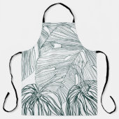 Tablier vert foncé & turquoise monstère feuilles & lys con (Recto)