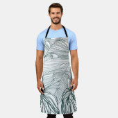 Tablier vert foncé & turquoise monstère feuilles & lys con (Porté)