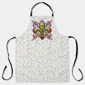 Tablier Vert jaune pourpre Mardi Gras fleur de lis (Recto)