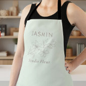 Tablier Vert menthe | Employé floral élégant