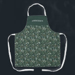 Tablier Vert moderne minimaliste botanique élégante person<br><div class="desc">Tablier vert feuillage minimum moderne personnalisé. L'eucalyptus peint à la main,  le feuillage minimal et la couronne de rotin rustique moderne confèrent à ce design une atmosphère luxueuse. Dans les verts,  les bruns,  les noirs,  les verts sauge et les gris.</div>