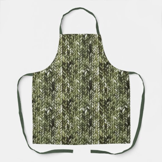 Tablier Vert olive abstrait (Recto)