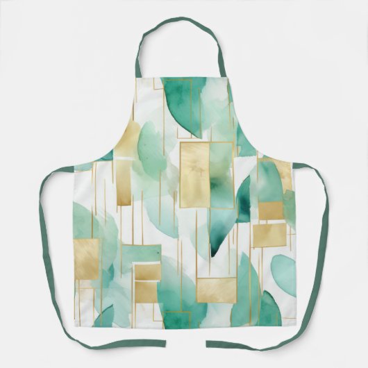 Tablier Vert Or blanc Abstrait (Recto)