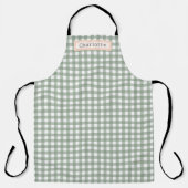 Tablier Vert Plaid mignon Personnalisé (Recto)
