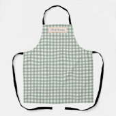 Tablier Vert Plaid mignon Personnalisé (Recto)