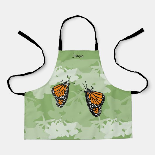 Tablier vert pour enfants avec un joli papillon mo (Recto)