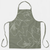 Tablier vert Sage Fleurs blancs (Recto)