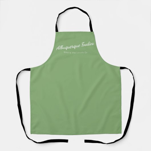 Tablier vert sauge clair avec logo Albuquerque Foo (Recto)