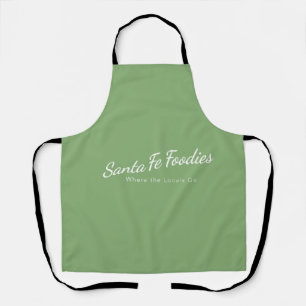 Tablier vert sauge clair avec logo Santa Fe Foodie