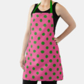 Tablier Vert sur rose Pois Design Motif