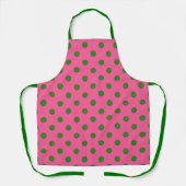 Tablier Vert sur rose Pois Design Motif (Recto)