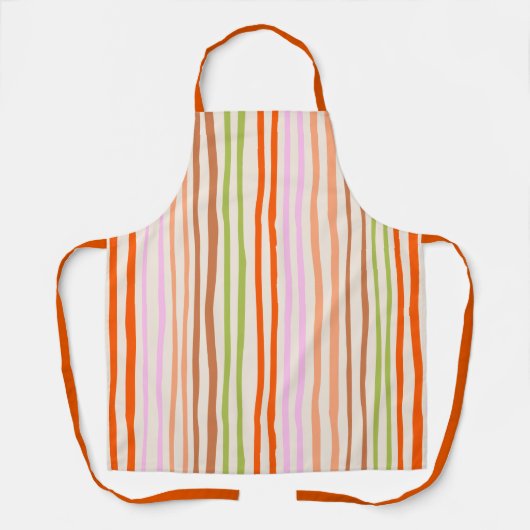 Tablier Vertical Retro Stripes Handdrawn (Recto)