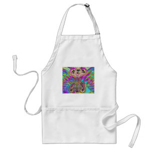 Tablier Vêtements Cadeaux Fleurs Cœurs Psychédéliques Rétr