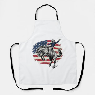 Tablier Vétéran Cow-boy de Rodéo Patriotique Cavalier de C