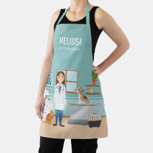 Tablier Vétérinaire Femme Clinique Vétérinaire Chat Et Chi