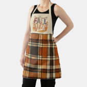 Tablier Vibes D'Automne Tendance Brûlé Orange Plaid Imprim (Insitu)