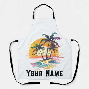 Tablier Vibes de soleil tropicales - Palmiers et conceptio
