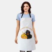 Tablier Vibes d'épices citrouilles, Halloween, chat noir,  (Porté)