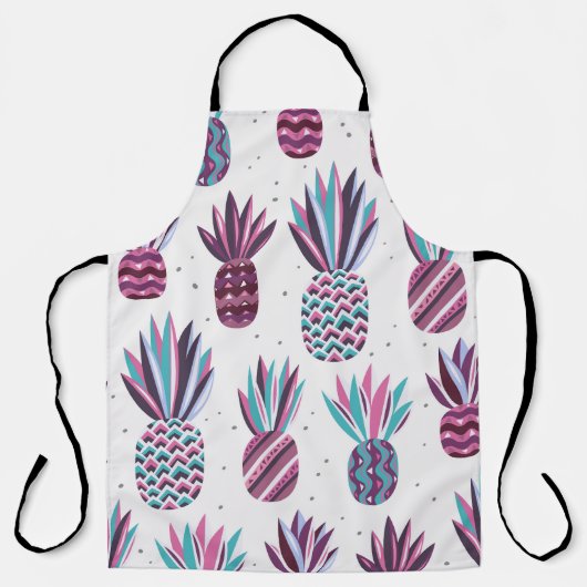 Tablier Vibes d'été : Motif d'ananas, points colorés (Recto)