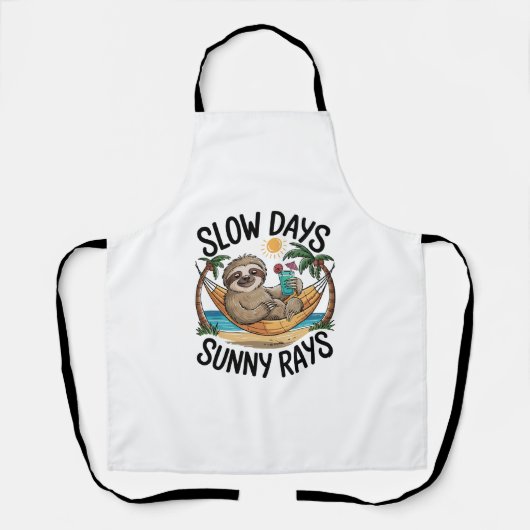 Tablier Vibes d'été Sloth Funny Lazy Float (Recto)