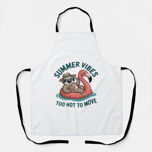 Tablier Vibes d'été Sloth Funny Lazy Float (Recto)