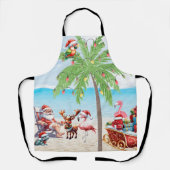 Tablier Vibes d'été tropicales Fête de Noël (Recto)