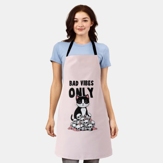 Tablier Vibes incorrectes uniquement - Chat et crânes (Porté)
