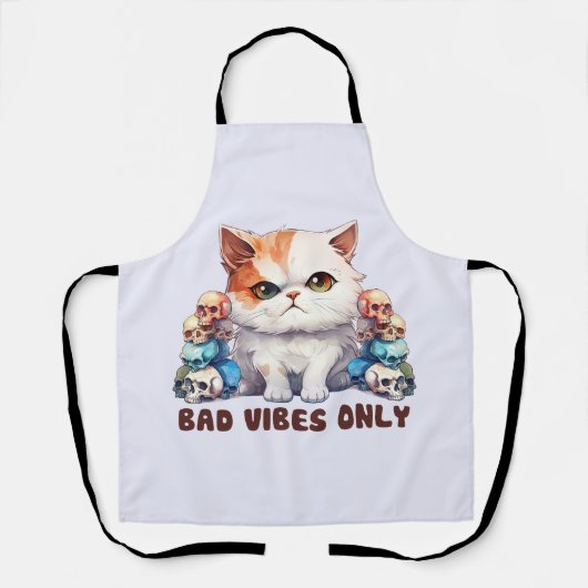 Tablier Vibes incorrectes uniquement - Fierce Chat & Skuls (Recto)