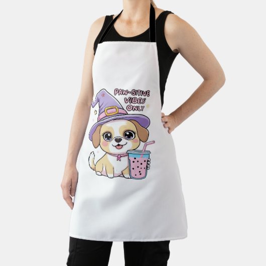 Tablier Vibes Paw-Stive Seulement Chien mignon Avec Bubble (Insitu)