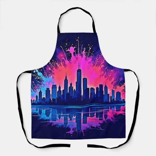 Tablier Vibrant art de splash Cityscape (Recto)