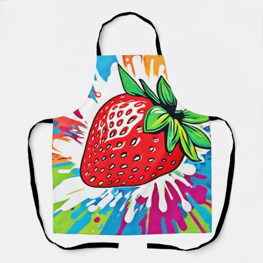 Tablier Vibrant Artwork de fraises (Recto)