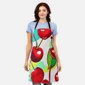 Tablier Vibrant Cherry Motif (Porté)