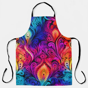 Tablier Vibrant coloré Cravate indienne et Motif coloré