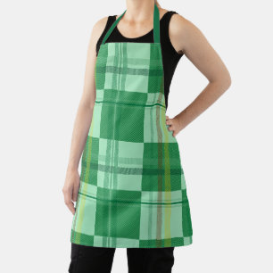 Tablier Vibrant Jaune Menthe Carreaux Esthétique