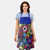 Tablier Vibrant Pavot Daisy Floral Art Apron (Porté)