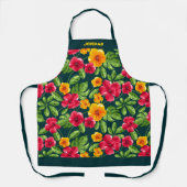 Tablier Vibrant Personnalisable Tropical Floral (Recto)