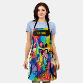 Tablier Vibrant Pop Art Graffiti Abstract Personalized (Porté)