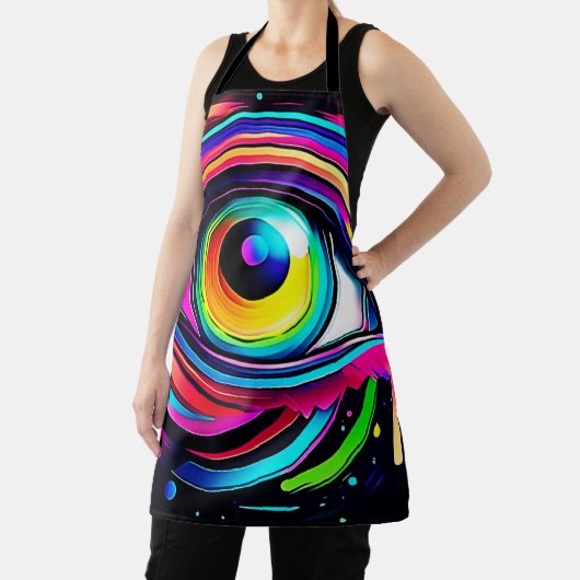 Tablier Vibrant Psychedelic Eye Art (Insitu)