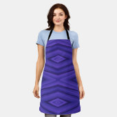 Tablier Vibrant purple apron with geometric pattern  (Porté)