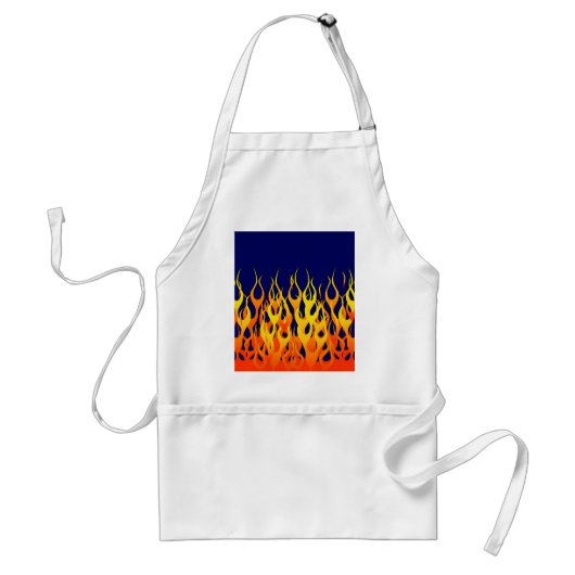 Tablier Vibrant Racing Flames on Navy Blue (Devant)