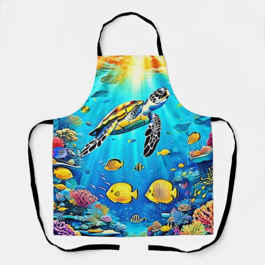 Tablier Vibrant Sea Turtle Reef Art (Recto)