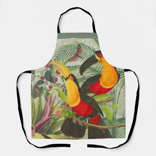 Tablier Vibrant Tropical Toucan Birds Art Exotic Jungle (Recto)