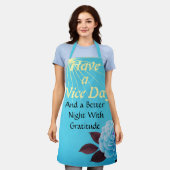 Tablier Vibrant Turquoise "Have a Nice Day" Gratitude Flor (Porté)