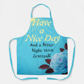 Tablier Vibrant Turquoise "Have a Nice Day" Gratitude Flor (Recto)