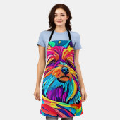 Tablier Vibrant Yorkie pop art (Porté)